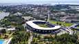 Olympiastadion ilmasta kuvattuna 29. kesäkuuta 2020.