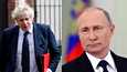 Boris Johnson osoitti perjantaina syyttävällä sormellaan Vladimir Putinia.
