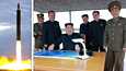 KCNA:n julkaisemassa kuvassa Kim Jong-un istuu iloisen näköisenä pöydän ääressä. Kuva julkaistiin viimeisimmän ohjuslaukaisun jälkeen.