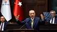 Turkin presidentti Recep Tayyip Erdogan  pitämässä puhetta Ankarassa 1.6.