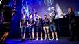 ENCEn Counter-Strike-joukkue on tällä hetkellä maailmanlistan sijalla 12. Kuvassa joukkue juhlii SM-kultaa elokuussa 2018.