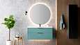 Neutraalit sävyt kylpyhuoneessa ovat trendikkäitä mutta kylppärin ei tarvitse olla valkoinen. Trendikkäitä ovat esimerkiksi vihreät sävyt, joissa on sinertävää, Iconic Nordic Rooms vinkkaa.