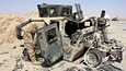 ISIS-taistelijoiden Humvee-ajoneuvo osui Irakin turvallisuusjoukkojen ammuskelun kohteeksi Sulaiman Pekissä.