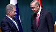 Tasavallan presidentti Sauli Niinistö ja Turkin presidentti Recep Tayyip Erdogan tapasivat Turkin Ankarassa perjantaina.