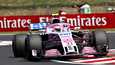 Esteban Ocon vauhdissa Force Indialla edellisessä F1-kisassa Unkarissa.