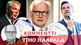 Pekka Haavisto (vihr), Olli Rehn (kesk) ja Mika Aaltola (sit) ovat kansanliikkeen ehdokkaita.