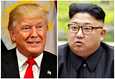 Presidentti Donald Trump (vas.) ja Pohjois-Korean johtaja Kim Jong-un.