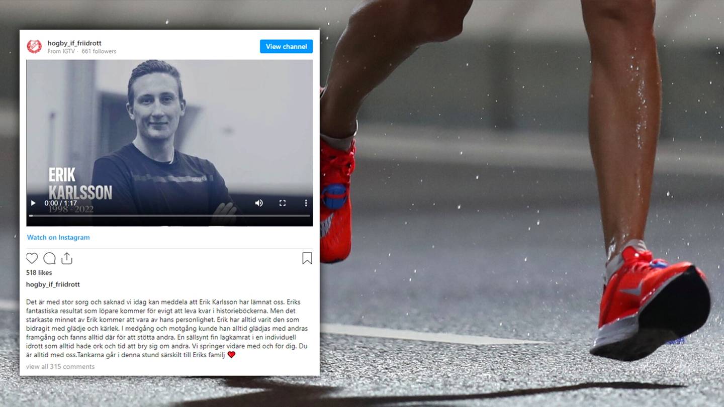 Ruotsalainen juoksija Erik Karlsson, 23, kuoli – sydän pysähtyi kilometri ennen maalia