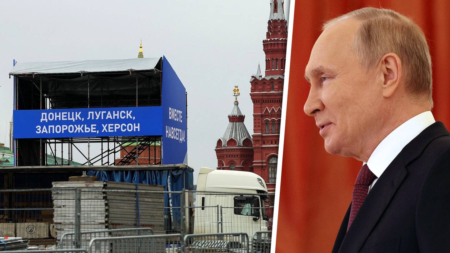 ”Putinin kulissit” nousivat jo Punaiselle torille – näin Venäjä aikoo juhlia Ukrainalta anastamiaan alueita perjantaina
