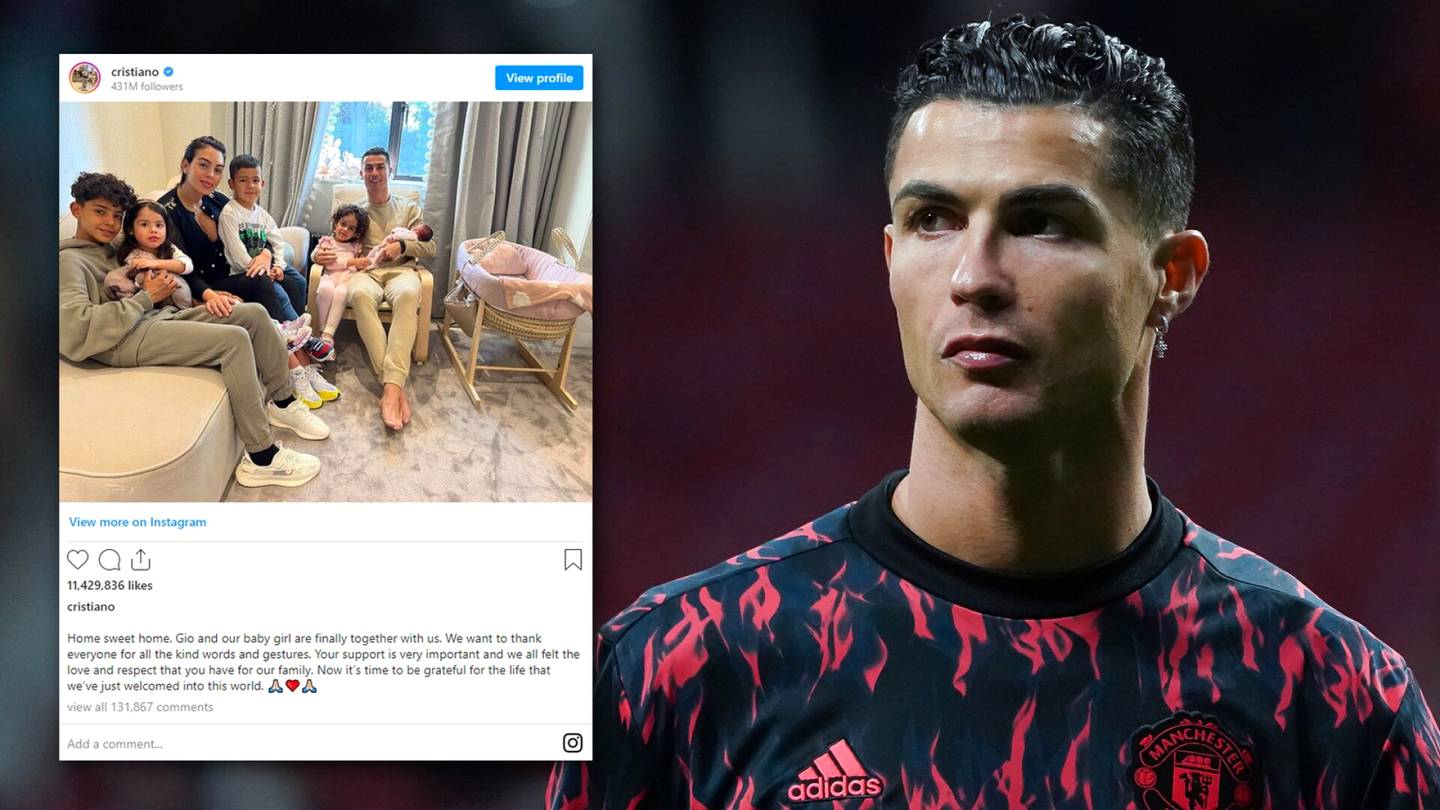 Cristiano Ronaldo julkaisi ensimmäisen kuvan tyttärestään – tunteikas päivitys tragedian jälkeen