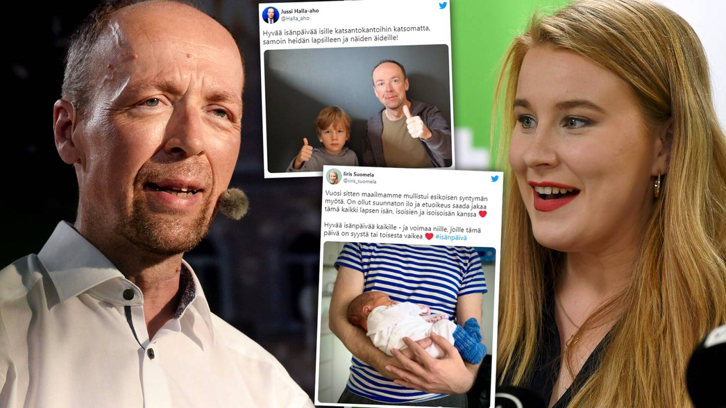 Poliitikot onnittelevat isiä Twitterissä – Jussi Halla-aho harvinaisessa kuvassa lapsensa kanssa