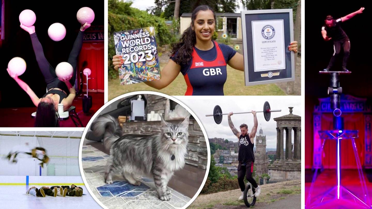 Huikeaa tasa­painottelua ja maailman pisin kissan­häntä – tällaisia ovat tuoreet Guinnessin ennätysten­kirjaan päässeet