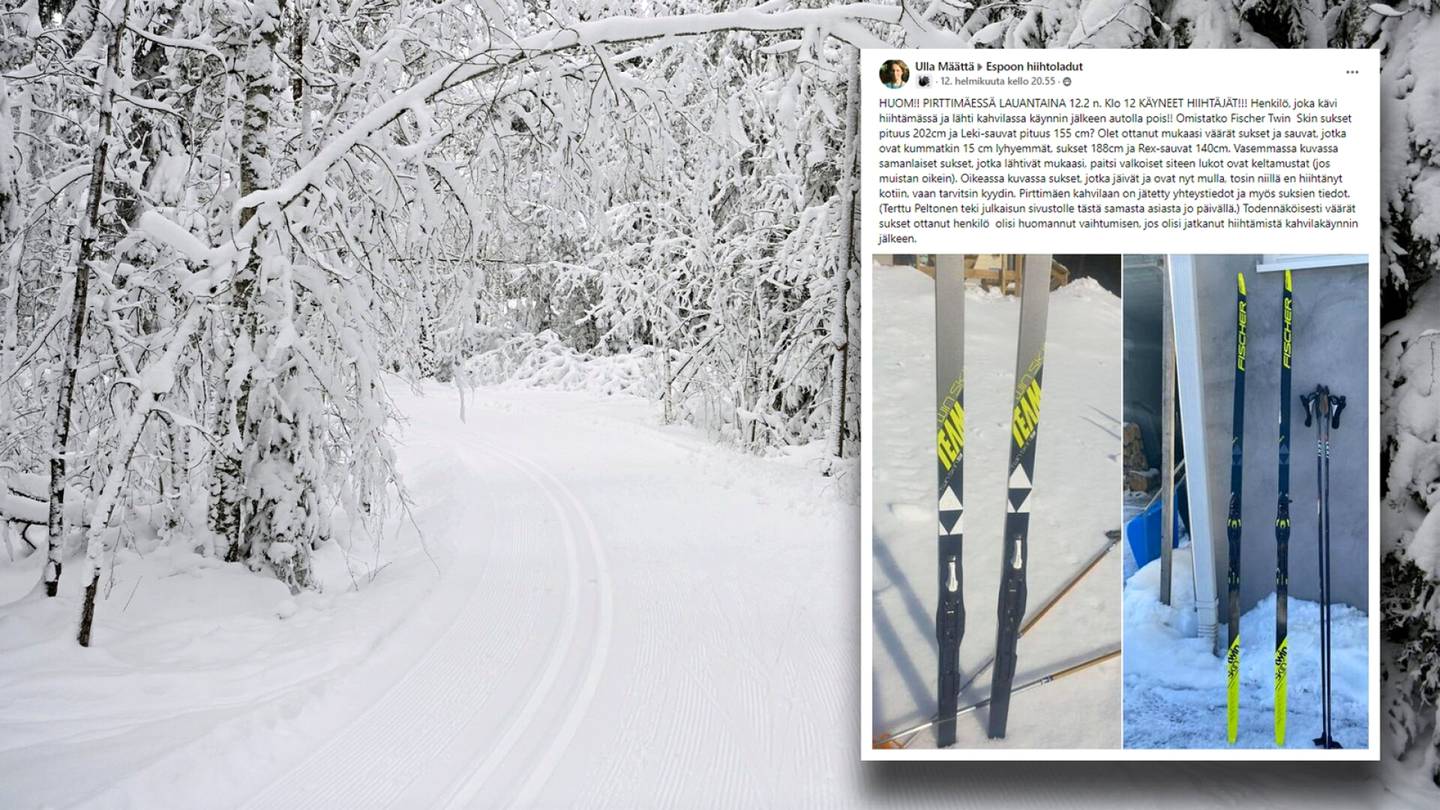 Suksimysteeri pilasi siskosten hiihto­reissun Espoossa: ”Harmittaa aivan valtavasti”