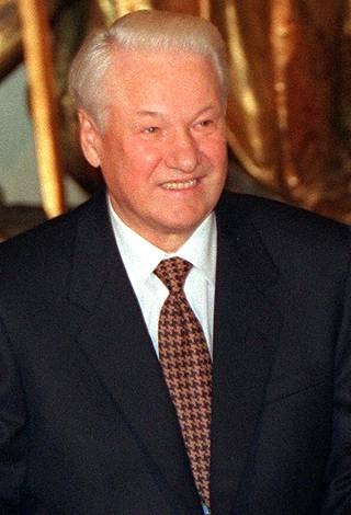 Boris Jeltsin Helsingissä vuonna 1997.