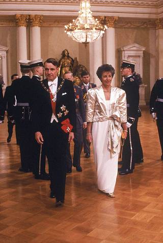 Presidentti Mauno Koivisto ja rouva Tellervo Koivisto itsenäisyyspäivänä 1985.