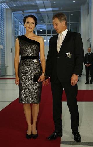 Rouva Jenni Haukio ja presidentti Sauli Niinistö itsenäisyyspäivänä 2013.