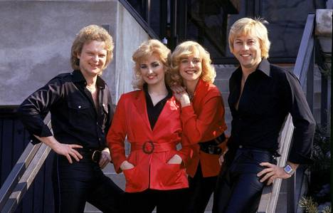 Finntastic -yhtye vuonna 1979: Pepe Willberg, Seija Paakkola, Armi Aavikko ja Danny.
