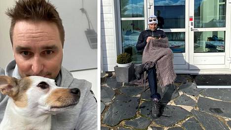 Koronavirustartunnan saanut Petri Hollmén on karanteenissa kotonaan Kaarinassa kaksi viikkoa. Seurana on perhe ja Miisa-koira.