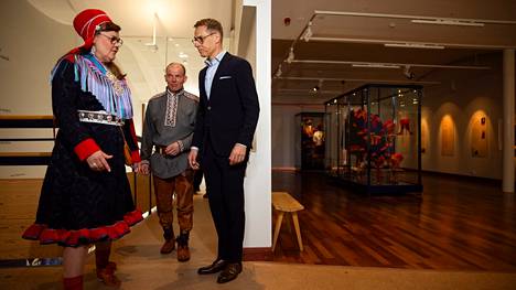 Tasavallan presidentti Alexander Stubb kävi aamulla saamelaismuseo ja luontokeskus Siidassa Inarissa.