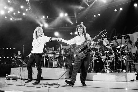 Kuva Led Zeppelinin keikalta maaliskuussa 1988 Madison Square Gardenissa New Yorkissa.