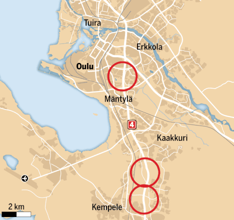 Liikenneonnettomuus tiellä 4 Oulussa, useita autoja - Oulun seutu -  Ilta-Sanomat