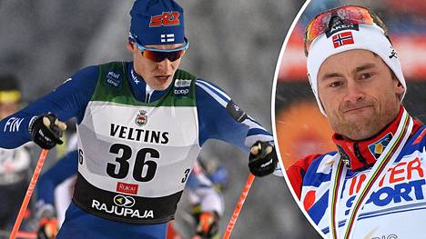 Niko Anttola on menestynyt nuorten MM-hiihdoissa. Kuva on Rukan maailmancupista marraskuulta. Anttolan suoritukset ovat vakuuttaneet Petter Northugin (oik.).