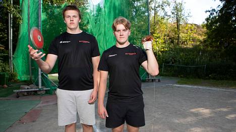 Mico ja Max Lampinen ovat harjoitelleet vuosien ajan Eläintarhan kentän vieressä sijaitsevalla heittopaikalla. 