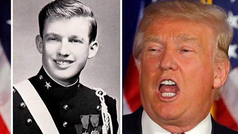 Donald Trump nuorena ja nykyään.