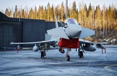 Eurofighter on tarjolla Suomen Hornet-kaluston seuraajaksi. Kuvan kone otti osaa ilmavoimien koelentoihin Satakunnan lennostossa tammikuussa.