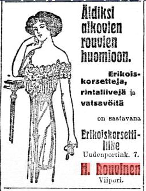 Lehti-ilmoitus 1920-luvulta.