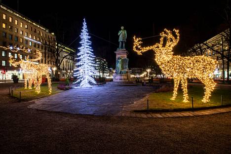 Helsingissä odotettiin joulua lumettomissa tunnelmissa 20. joulukuuta 2019.