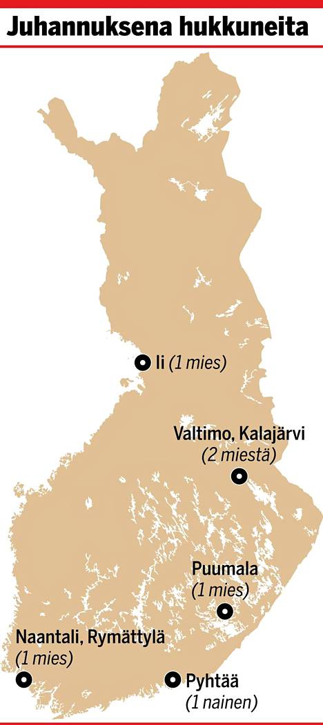 Juhannuksen vietto vaatinut ainakin seitsemän kuolonuhria – veneily  humalassa päättyi murheellisesti - Kotimaa - Ilta-Sanomat