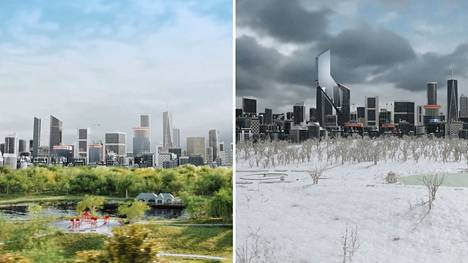 Cities Skylines II:ssa kaupunkia pääsee rakentamaan muun muassa talviolosuhteissa.