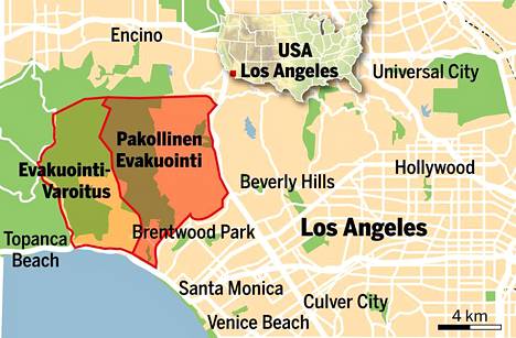 Kalifornian metsäpalot riehuvat jo Los Angelesin keskustassa ja  hienostoalueilla – ”En tiedä, mitä teen Ferrarilleni” - Ulkomaat -  Ilta-Sanomat