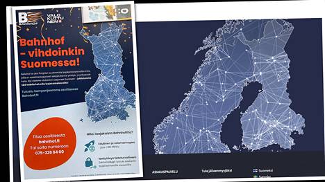 Nettioperaattorin mainoksessa ja verkkosivuilla Suomi esitetään Tarton rajoilla. 