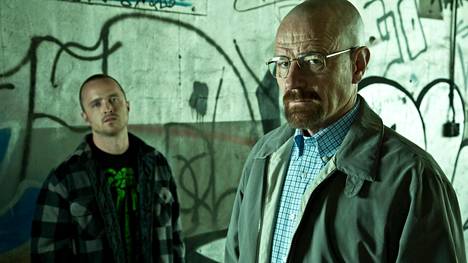 Breaking Bad -sarjan keskeisiin hahmoihin kuuluvat Jesse Pinkman (Aaron Paul) ja Walter White (Bryan Cranston).