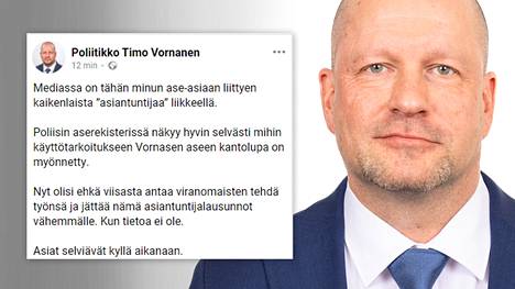 Timo Vornanen kommentoi tapausta Facebook-tilillään.