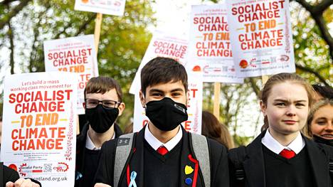 Glasgow’n ilmastokokouksessa oli useita nuorten mielenosoituksia kiireellisten ilmastotoimien puolesta.