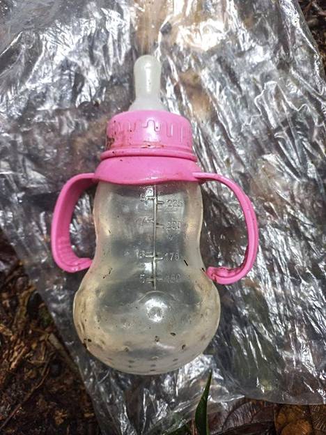 Earlier, a child's drinking bottle was found in the forest.