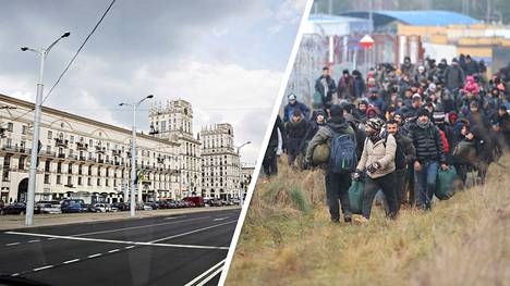 Ilta-Sanomien tietojen mukaan ihmisvirta ja organisoidut kuljetukset näkyvät hyvin selvästi Minskissä.