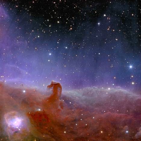 Hevosenpääsumu erottuu kuvassa hienosti. Se sijaitsee Orionin tähdistössä noin 1 500 valovuoden etäisyydellä Maasta.