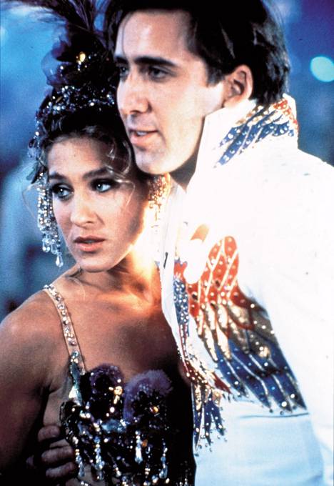 Sarah Jessica Parker ja Nicolas Cage elokuvassa Honeymoon In Vegas vuonna 1992. Kaksikon välillä oli suhdehuhuja, mutta kumpikaan ei koskaan vahvistanut niitä.