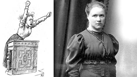 Hilja Pärssinen oli kiivas tasa-arvon puolustaja. Hän oli yksi ensimmäisistä naiskansanedustajista ja otollinen kohde pilapiirtäjille.