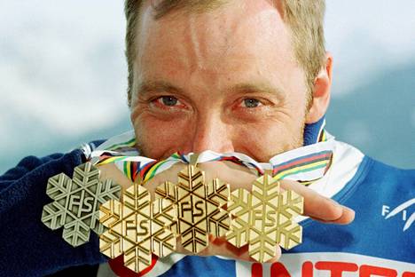 Mika Myllylän saalis Ramsaun MM-kisoissa kolme kultaa ja yksi hopea. 
