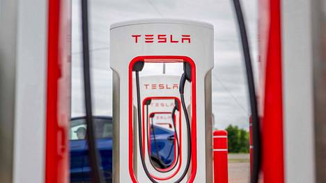 Teslan sähköauton latauspiste Texasin Austinissa huhtikuun lopulla.