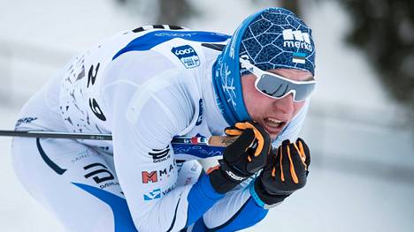 Karel Tammjärv Otepään maailmancupin kilpailussa tammikuussa 2019. Hänen paras sijoituksensa maailmancupissa on 13.