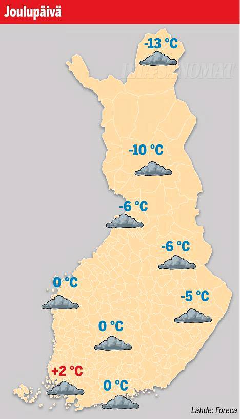 Lunta, vettä vai räntää? Katso joulun uusi sääennuste - Kotimaa -  Ilta-Sanomat