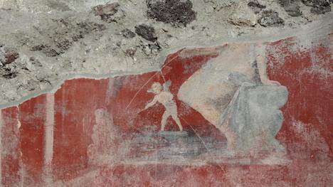 Tiistaina kerrottiin myös kuvassa näkyvän freskon löytymisestä Pompeijin kaivauksissa.