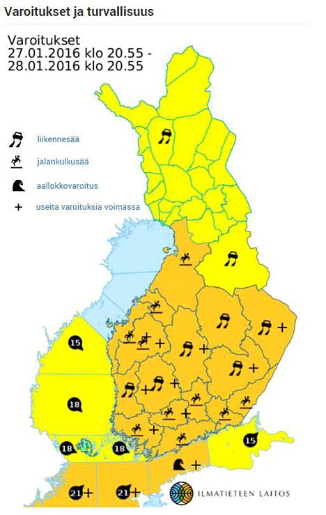 Talvimyrsky vyöryy Suomen yli: ”Luvassa kaikkia veden olomuotoja” –  varoitukset eivät mahdu edes kartalle - Kotimaa - Ilta-Sanomat