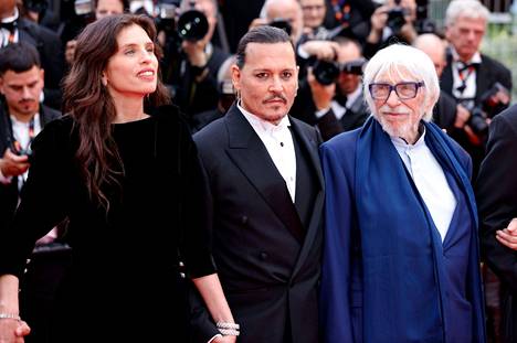 Depp appeared on the red carpet with Jean du Barry director Maiwen Le Besco and Pierre Richard, who stars in the film.